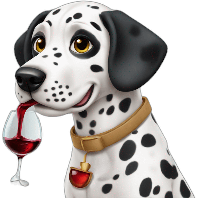 dalmatian dog drinking wine emoji