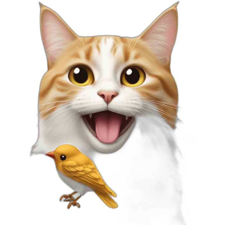 Cat with bird in mouth emoji