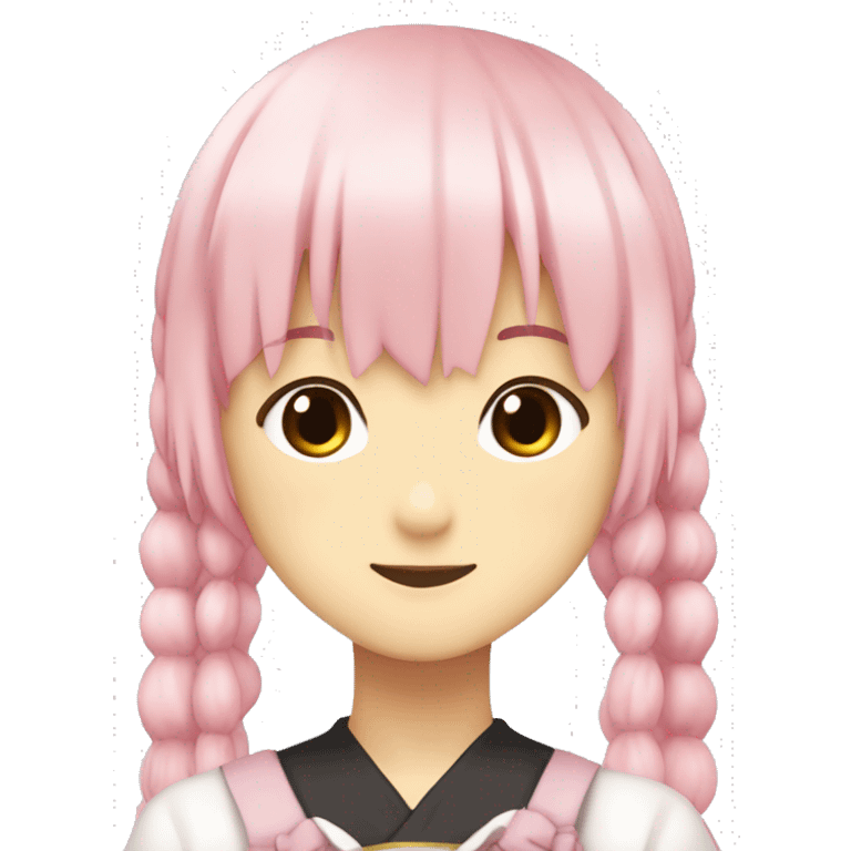 Madoka kaname "light pink hair wit bangs and side ponytail" emoji