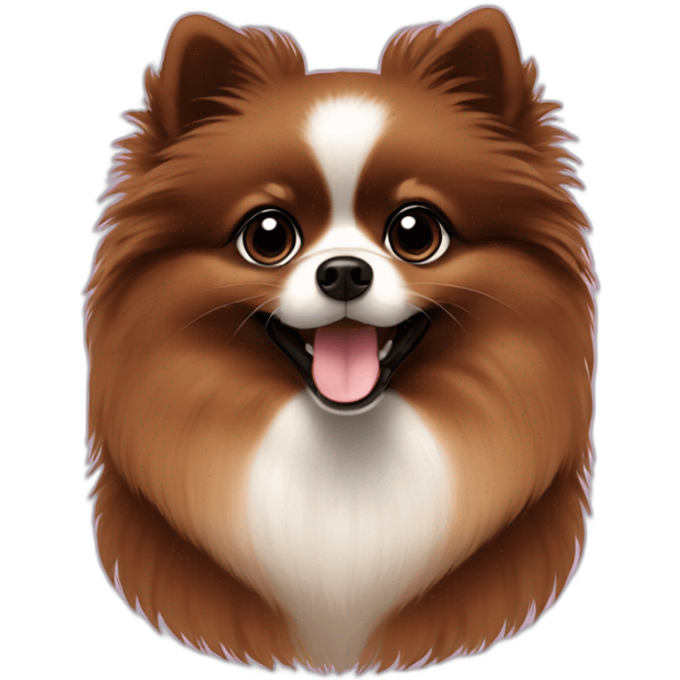 Little Pomeranian chocolate color emoji