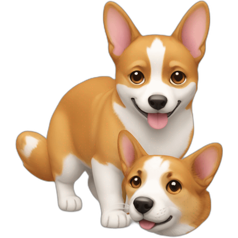 Cat holding a corgi emoji