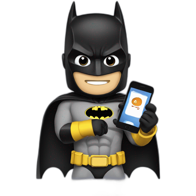 Batman holding a phone  emoji