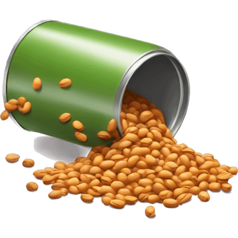 A can full of beans that have been spilt  emoji