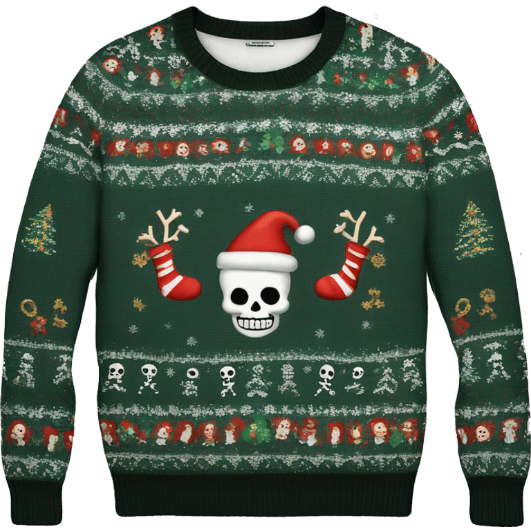 skeleton christmas sweater emoji