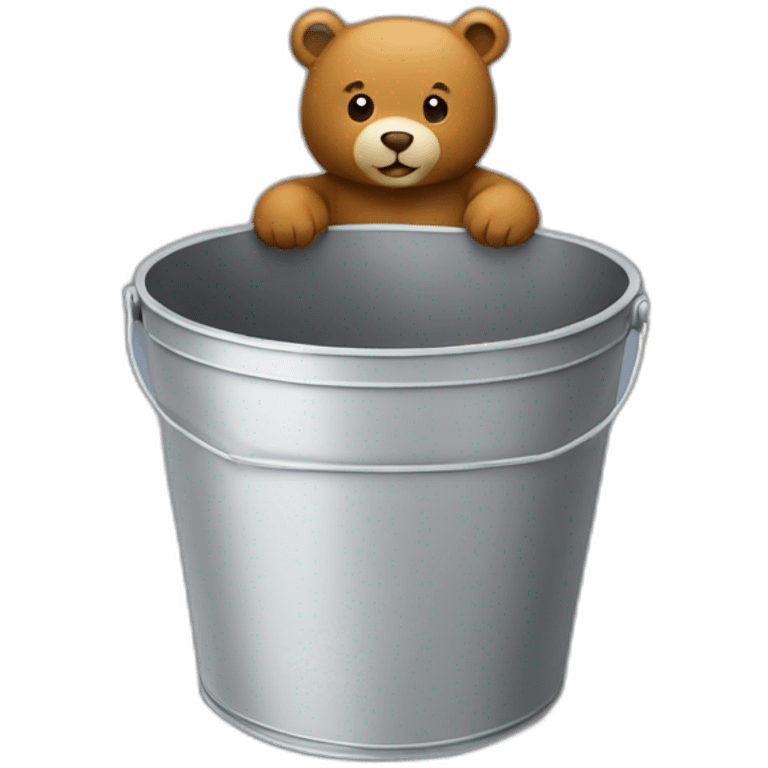 bucket with bear inside emoji