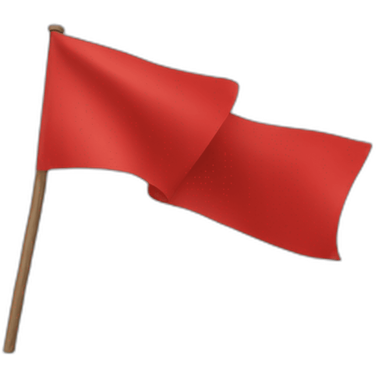 A complete red colour plain flag without any design  emoji