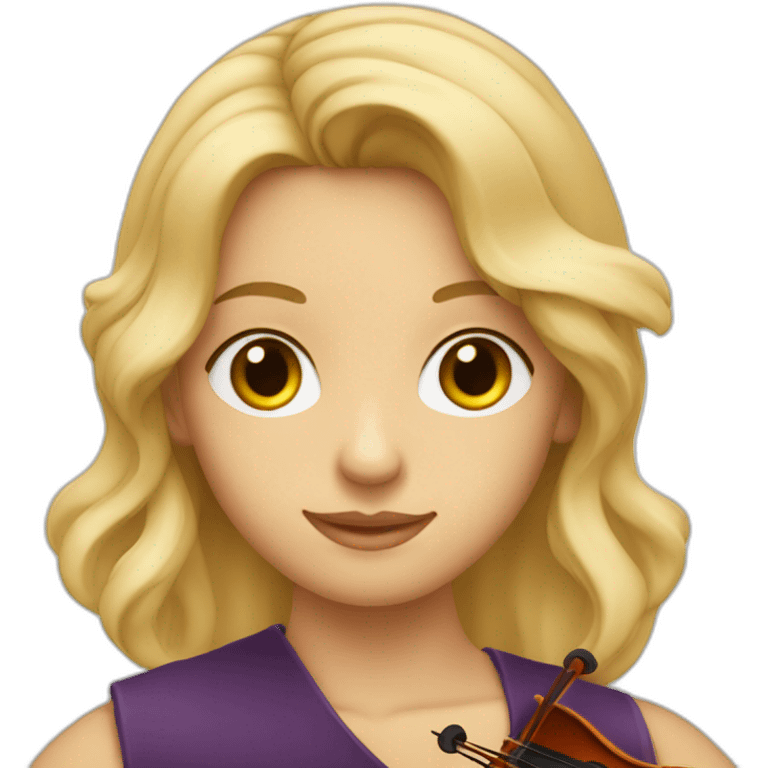 Violinista rubia con pelo lacio y ojos claros emoji