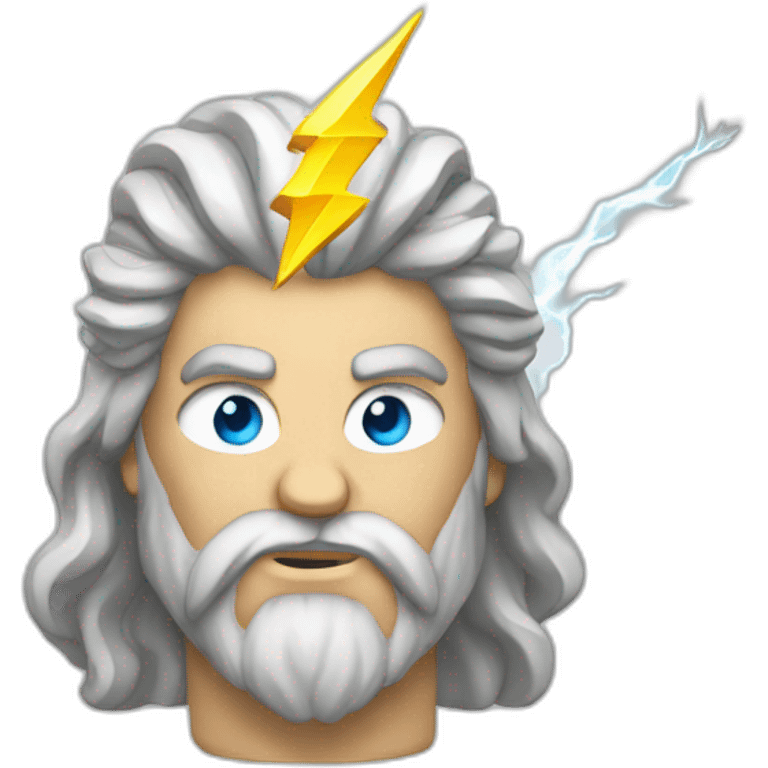 zeus with lighning bolt in hand browser emoji style emoji