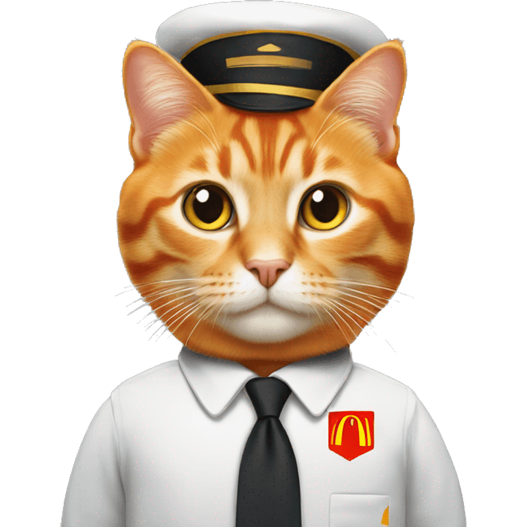 orange cat with mcdonald’s uniform emoji