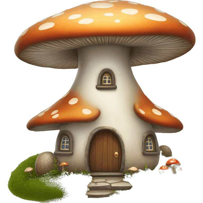 Mushroom cottage house  emoji