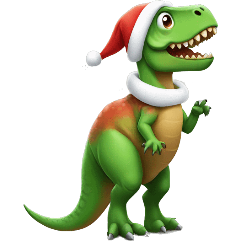 Dinosaur Santa emoji