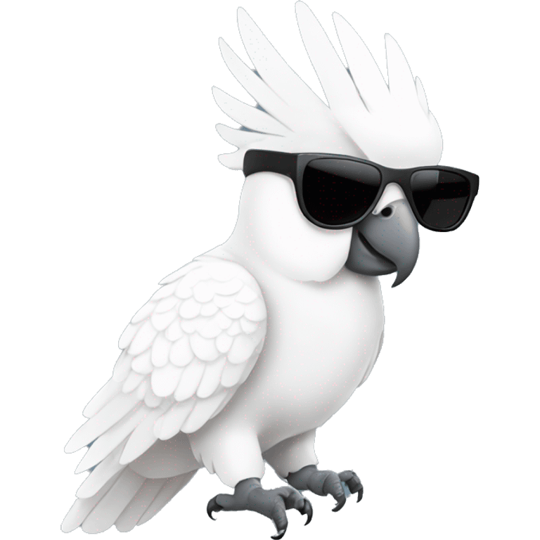 White Cockatoo with sunglasses front view emoji