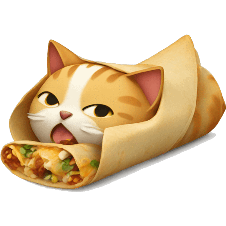 Cat eating burrito emoji