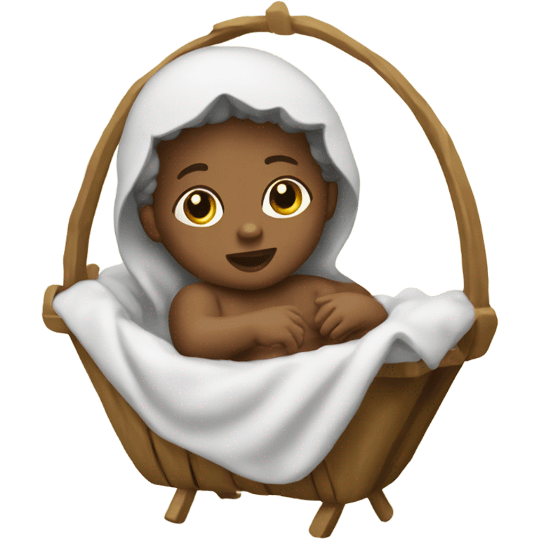 Baby Jesus in a manger emoji