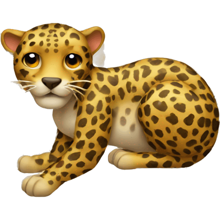 leopard pooping  emoji