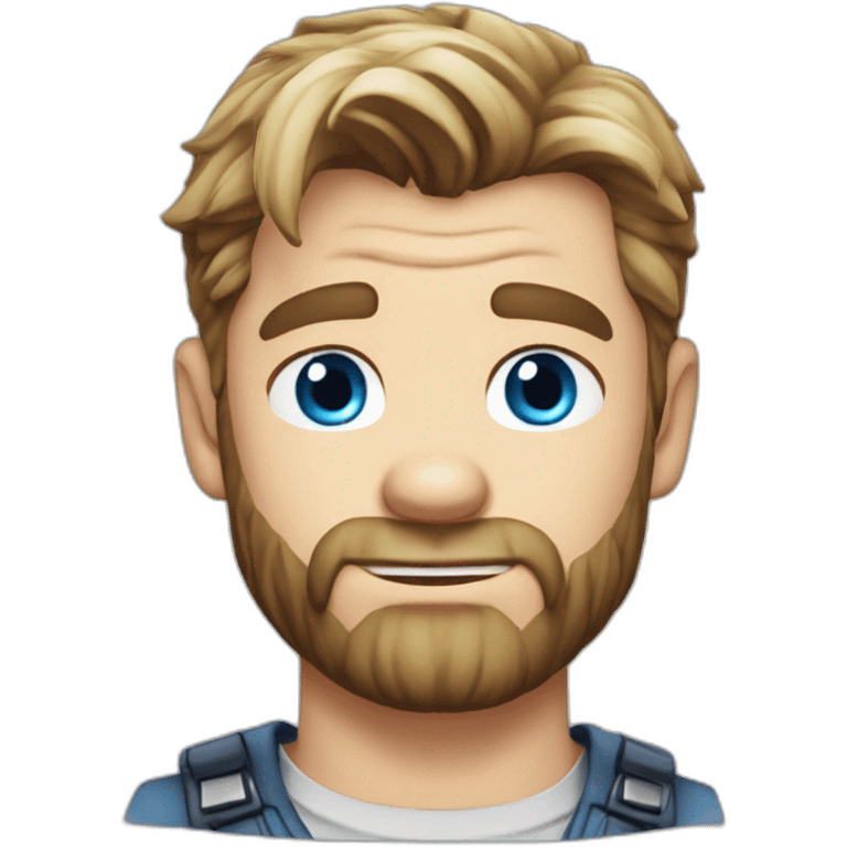 chris-hemsworth blue eyes cartoon wearing shirt emoji