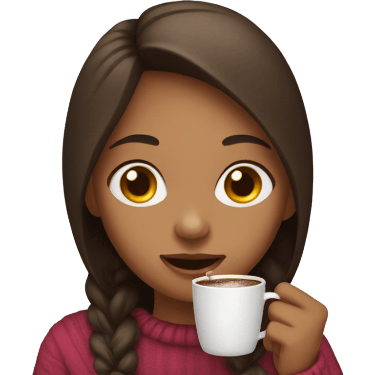 Girl drinking hot chocolate  emoji