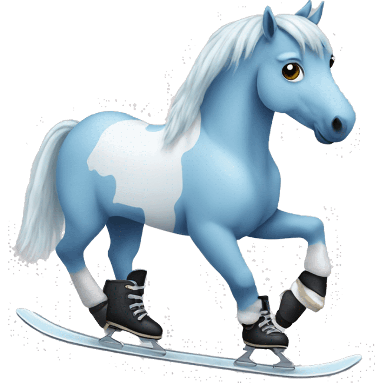 Horse wearing ice skates emoji