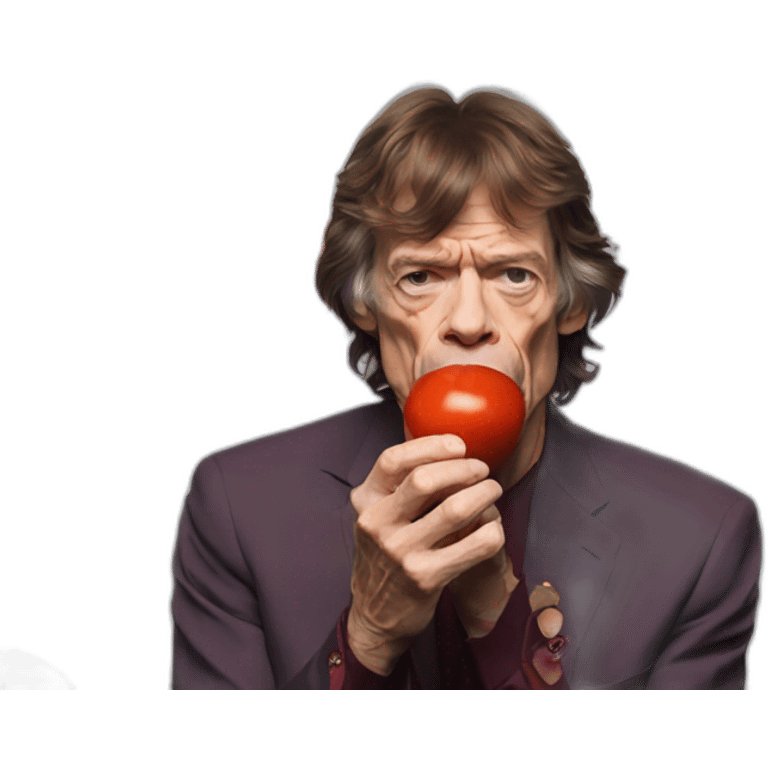 Mick Jagger-eating-tomatoes emoji