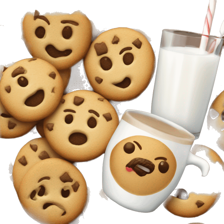 Cookies and milk for Santa emoji