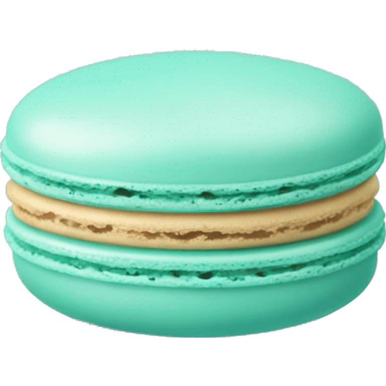 Realistic Light turquoise macaron isolated emoji