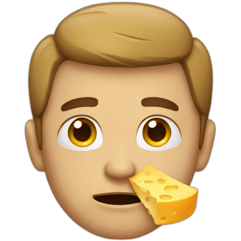 Man crying with cheese emoji