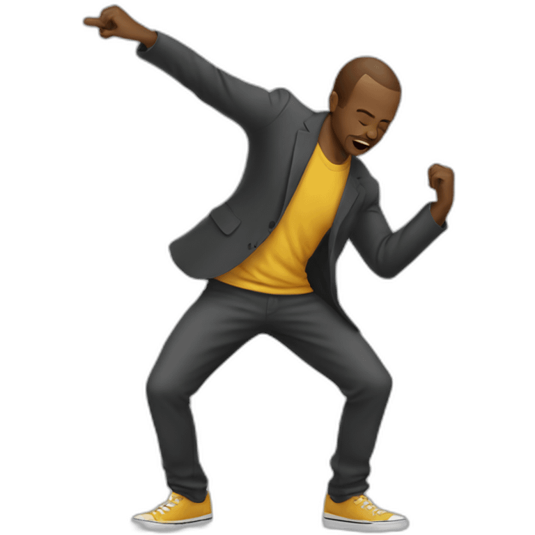 White man did a dab move emoji