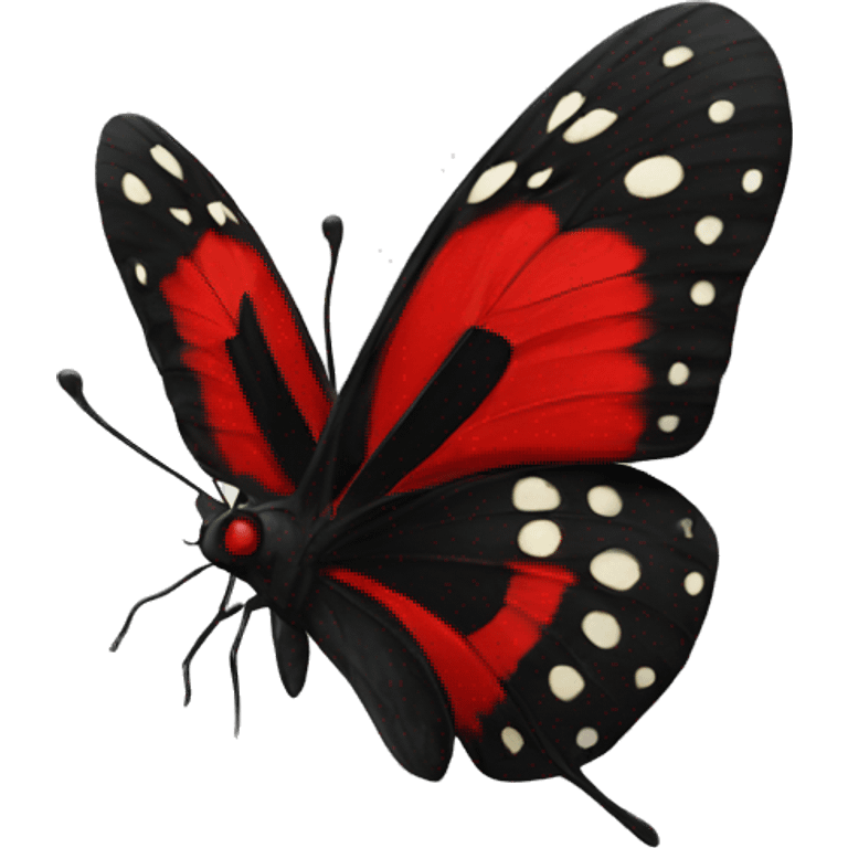 black and red butterfly emoji