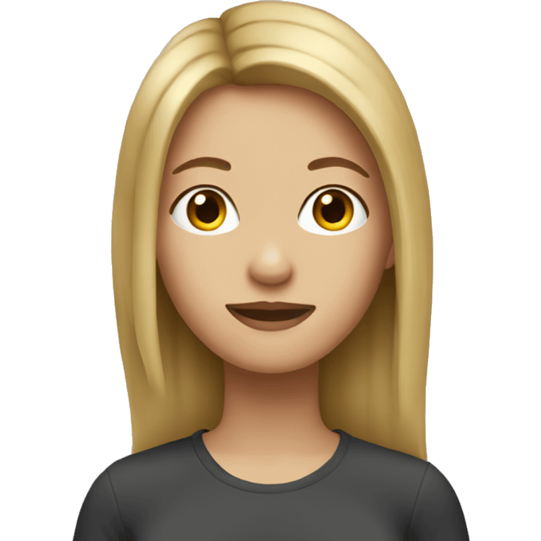 Girl with dirty blonde straight hair  emoji