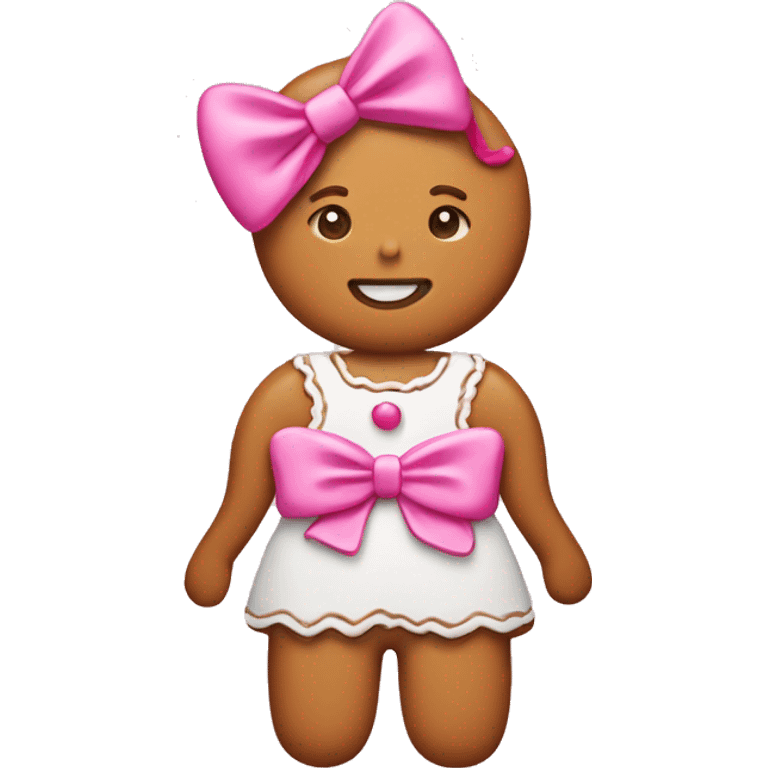 gingerbread girl with pink bow  emoji