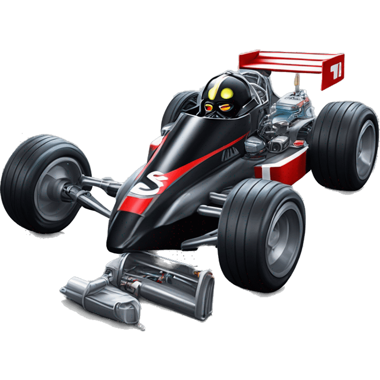 Radio controlled Open wheel Formula One style, Darth Vader’s race car, light saber headlights, exposed suspension  emoji