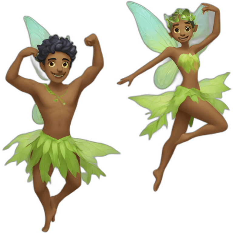 Dancing male faery and dancing Male queen emoji