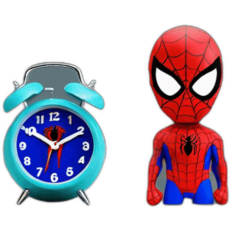 Funny spiderman modern alarm clock for kids emoji