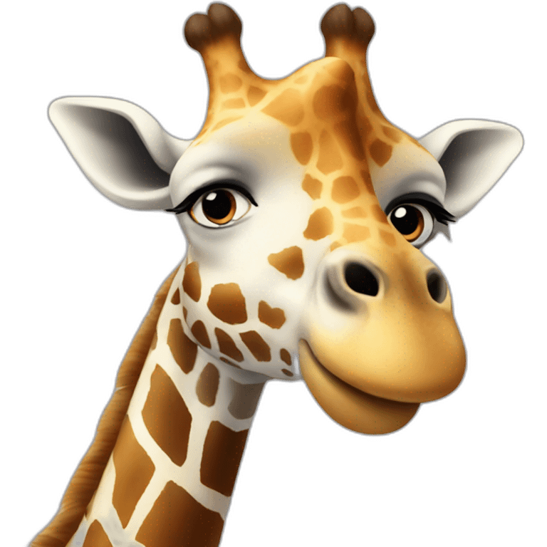 a giraffe with left hand up emoji