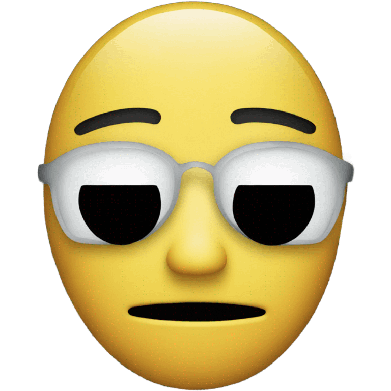 An emoji-style image of a sad face holding a smiling mask in front of it. The background is black. emoji