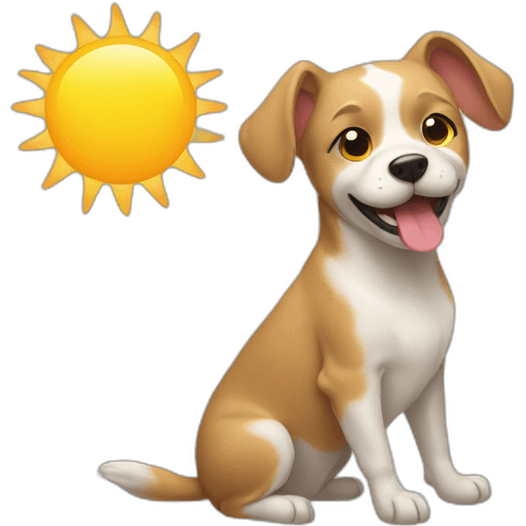 Dog and sun emoji