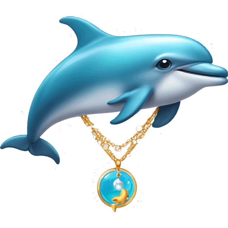 dolphin wearing a necklace emoji