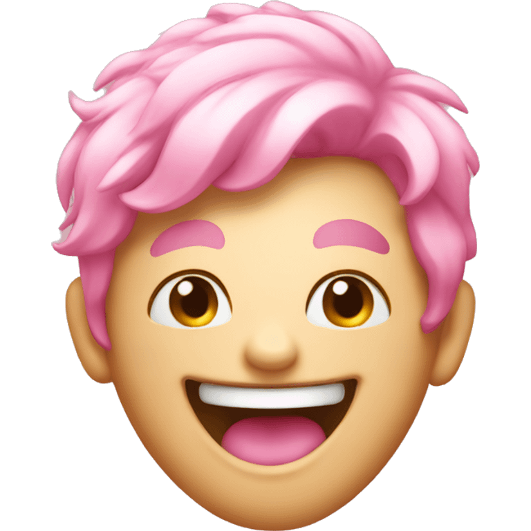 laughing emoji but pink emoji