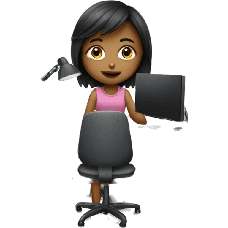 Girl working on computer  emoji