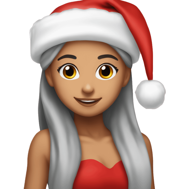 ariana grande with santa hat emoji