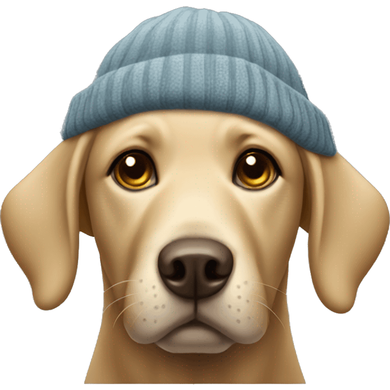 Labrador wearing a beanie emoji