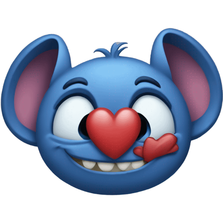 Stitch gives a kiss emoji