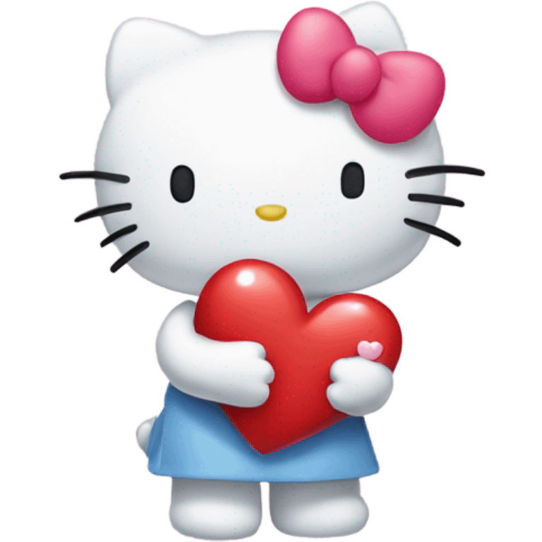 hello kitty holding heart  emoji