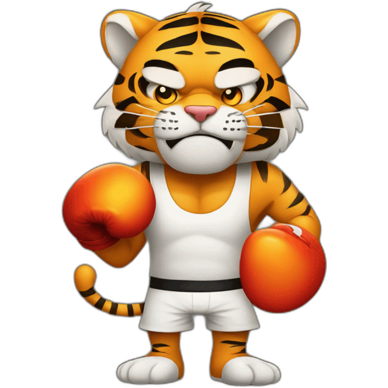 Tiger with evil face   boxing with his arms crossed emoji