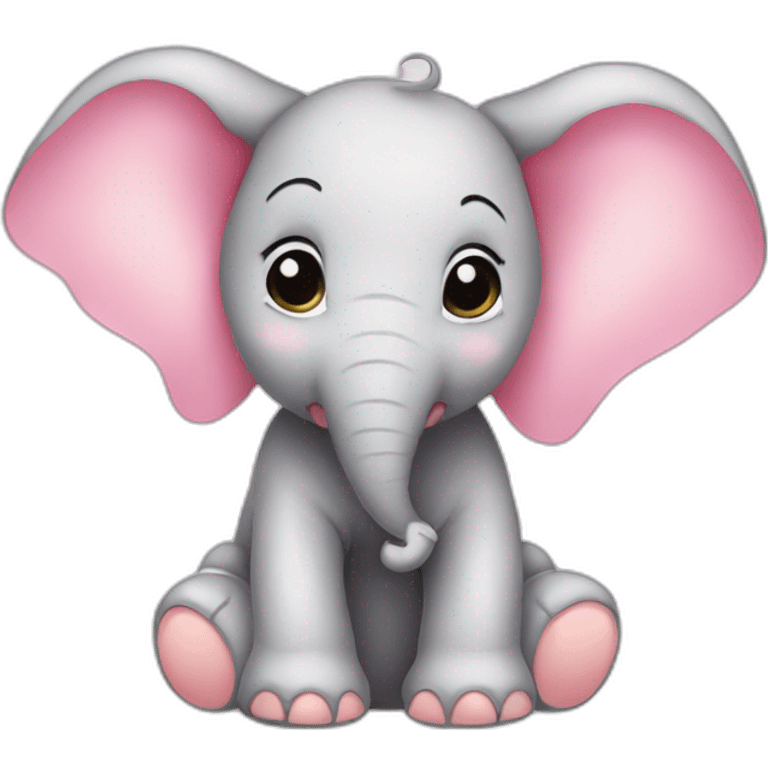 elephant baby pink bow emoji