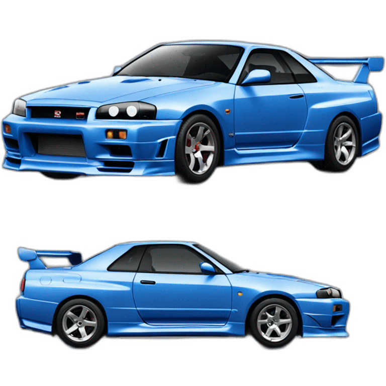 Nissan-skyline-gtr34-gris-et-des-lignes-bleu emoji