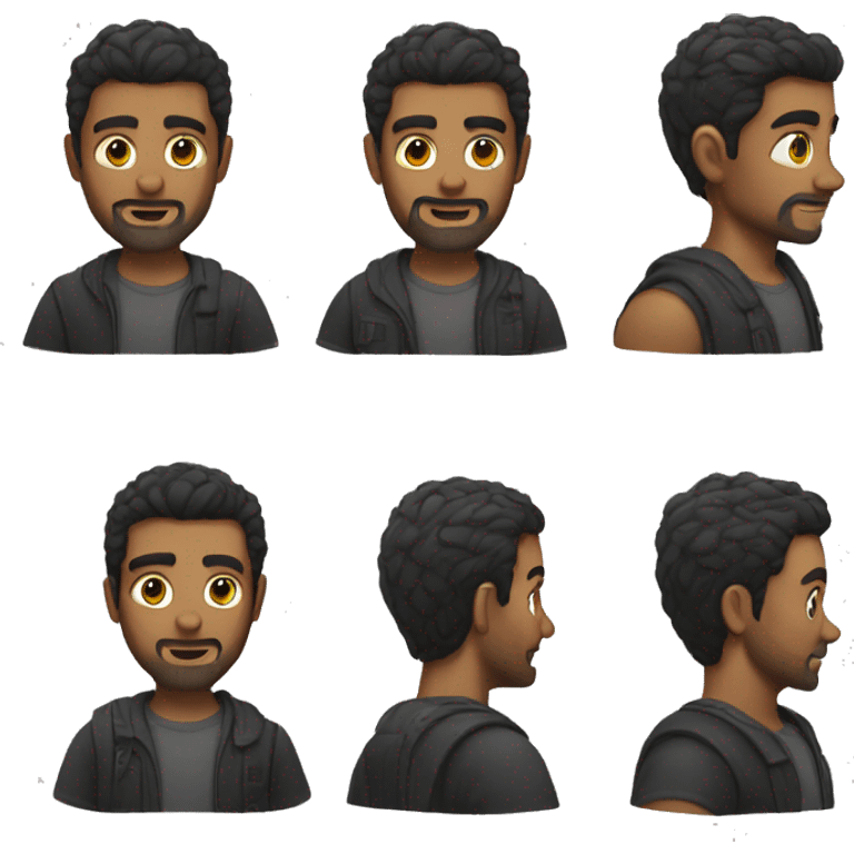  a young man with a short beard and dark hair,  emoji