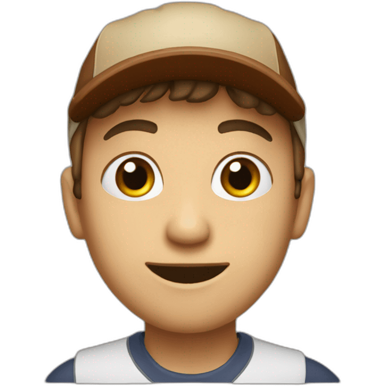 Runner with wood cap talking to the people emoji