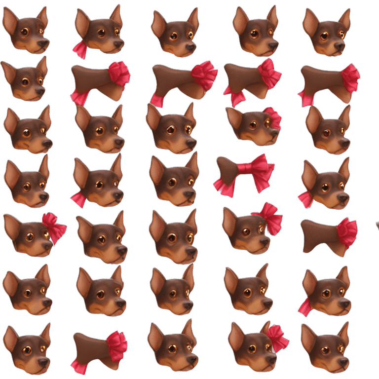 Red Doberman pinscher with bows emoji