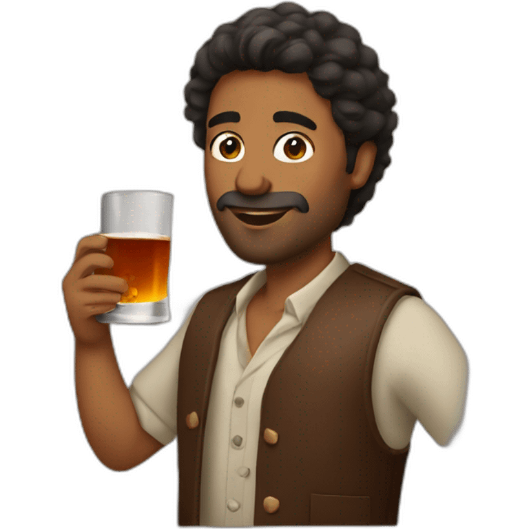 Brown man drinking a whisky  emoji